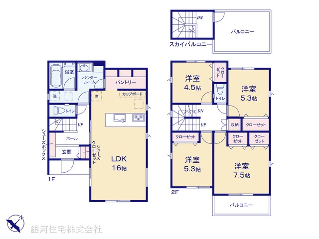 G00397383 神奈川県平塚市黒部丘 新築一戸建て 4598万円【間取図】