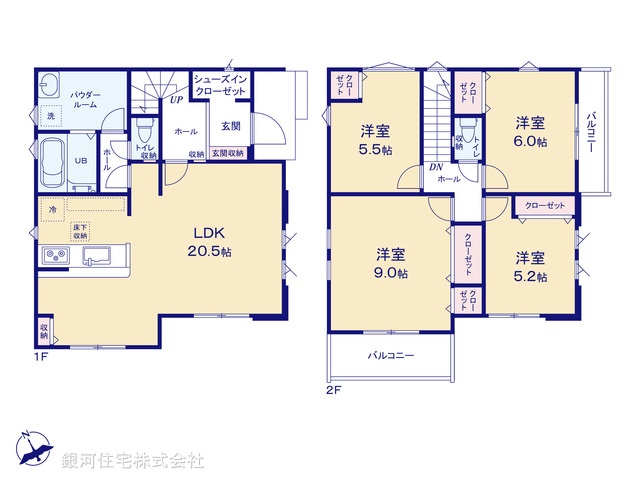 G00397434 千葉県松戸市竹ヶ花西町 新築一戸建て 5999万円【間取図】