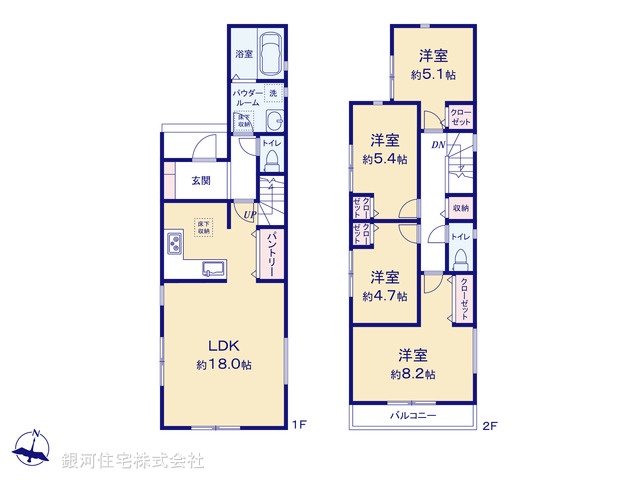 G00397540 神奈川県横浜市旭区上白根町 新築一戸建て 4980万円【間取図】