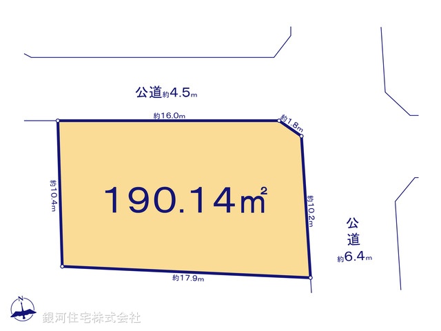 G00397542 神奈川県横浜市栄区元大橋１丁目 土地 4480万円【区画図】
