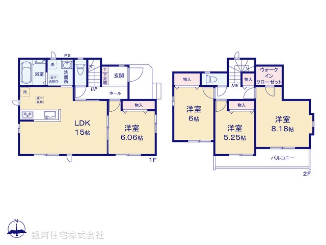 G00397713 埼玉県草加市西町 新築一戸建て 5990万円【間取図】
