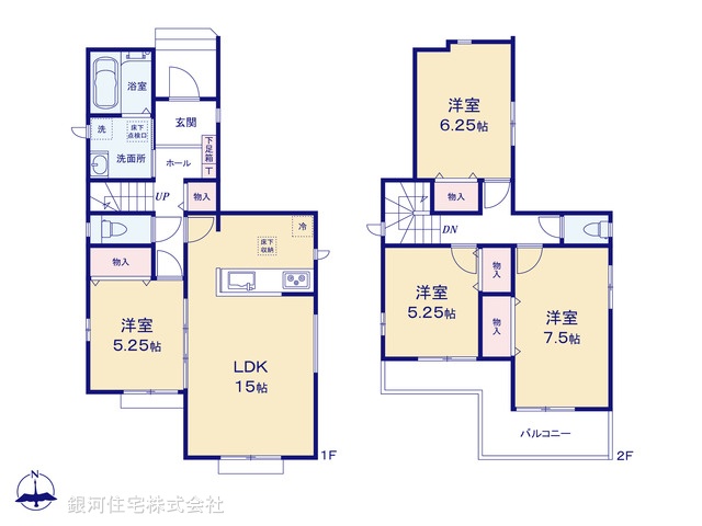 G00397714 埼玉県草加市西町 新築一戸建て 5590万円【間取図】