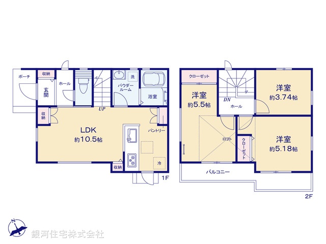 G00397776 東京都東大和市高木３丁目 新築一戸建て 2980万円【間取図】