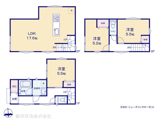 G00397808 東京都葛飾区鎌倉４丁目 新築一戸建て 5980万円【間取図】
