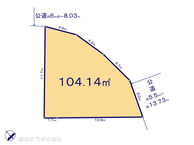 G00397879 埼玉県入間市東藤沢３丁目 土地 2200万円【区画図】