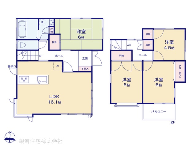 G00397932 埼玉県桶川市大字川田谷 中古一戸建て 1820万円【間取図】