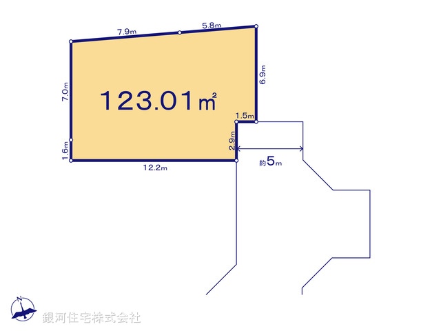 G00398069 神奈川県厚木市下荻野 土地 1990万円【区画図】