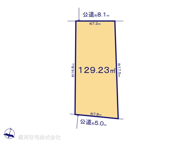 G00398180 神奈川県鎌倉市七里ガ浜２丁目 土地 1億9800万円【区画図】