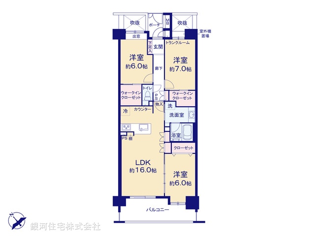 G00398357 千葉県浦安市日の出２丁目 中古マンション 7399万円【間取図】