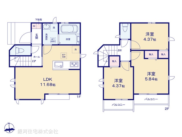 G00398437 東京都東久留米市南沢１丁目 新築一戸建て 3990万円【間取図】