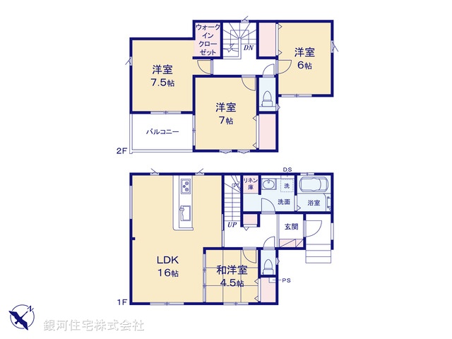 G00398476 千葉県千葉市稲毛区宮野木町 新築一戸建て 4290万円【間取図】