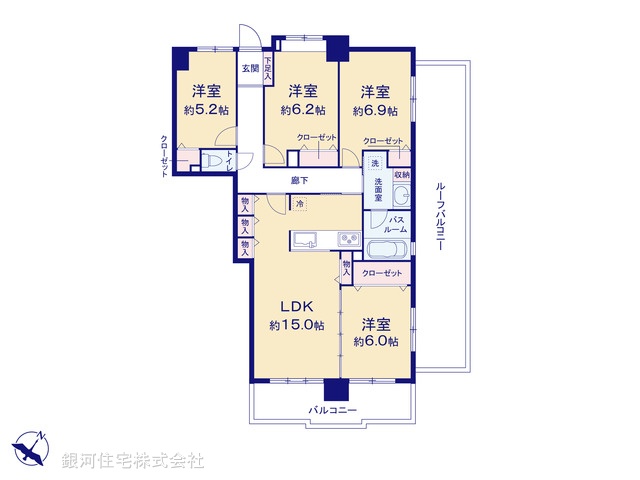 G00398531 神奈川県川崎市宮前区犬蔵２丁目 中古マンション 6780万円【間取図】