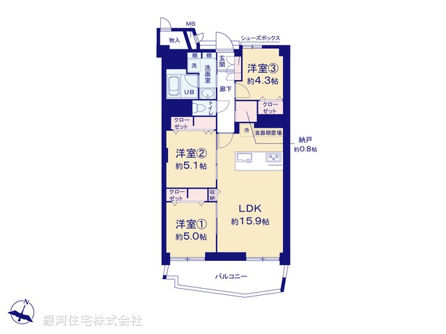 G00398532 東京都目黒区碑文谷２丁目 中古マンション 9299万円【間取図】