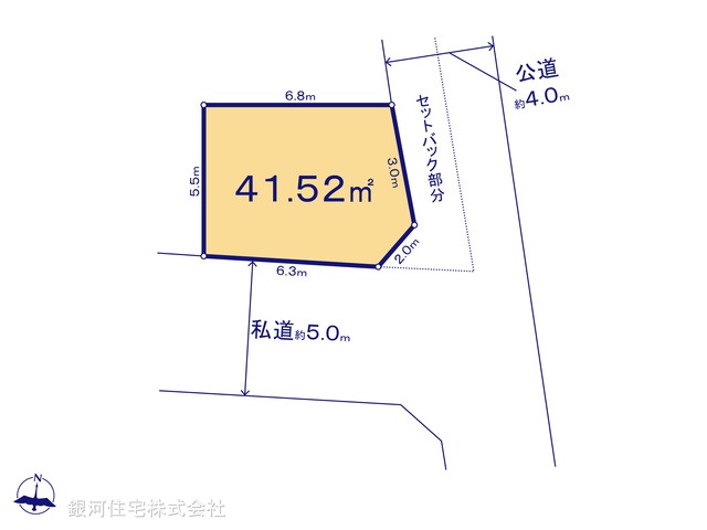 G00398556 東京都北区滝野川５丁目 土地 4810万円【区画図】