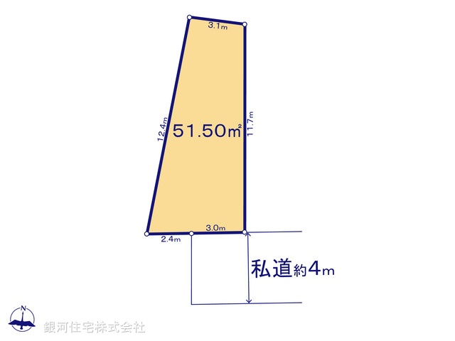 G00398573 東京都江東区北砂５丁目 土地 4450万円【区画図】