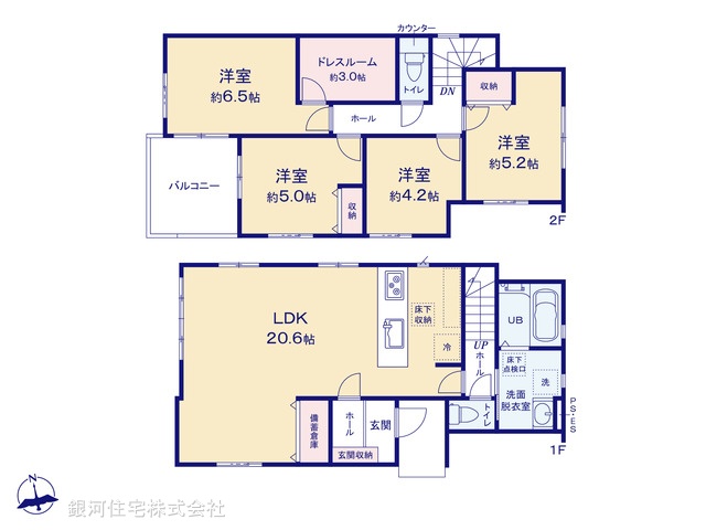 G00398606 埼玉県春日部市備後東７丁目 新築一戸建て 4299万円【間取図】