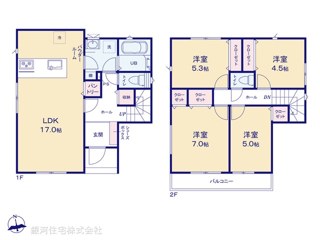 G00398700 神奈川県横浜市瀬谷区宮沢２丁目 新築一戸建て 4290万円【間取図】