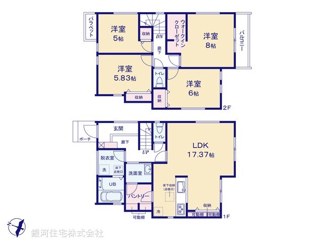 G00398755 東京都武蔵村山市大南１丁目 新築一戸建て 4190万円【間取図】