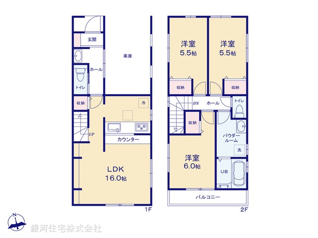 G00398785 東京都八王子市元横山町３丁目 新築一戸建て 4780万円【間取図】