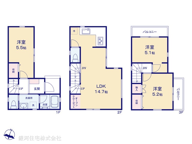 G00398804 千葉県松戸市五香南２丁目 新築一戸建て 3280万円【間取図】