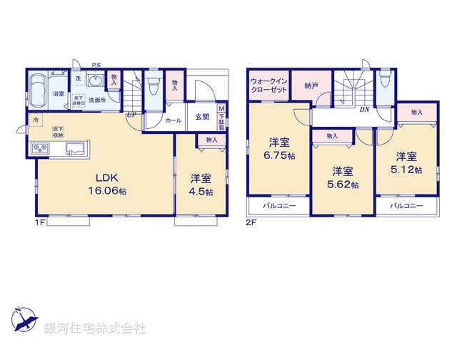 G00398916 千葉県市川市曽谷１丁目 新築一戸建て 4390万円【間取図】