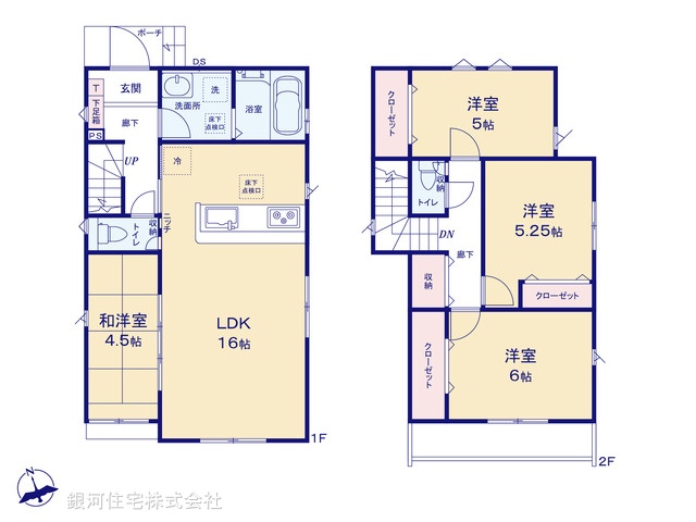 G00398920 東京都稲城市押立 新築一戸建て 5980万円【間取図】