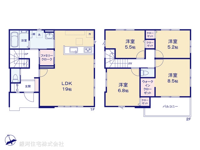 G00398976 埼玉県越谷市大字大泊 新築一戸建て 5098万円【間取図】