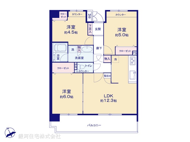 G00398989 千葉県船橋市西船１丁目 中古マンション 3799万円【間取図】
