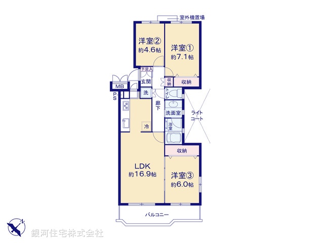 G00398992 神奈川県横浜市金沢区堀口 中古マンション 2699万円【間取図】