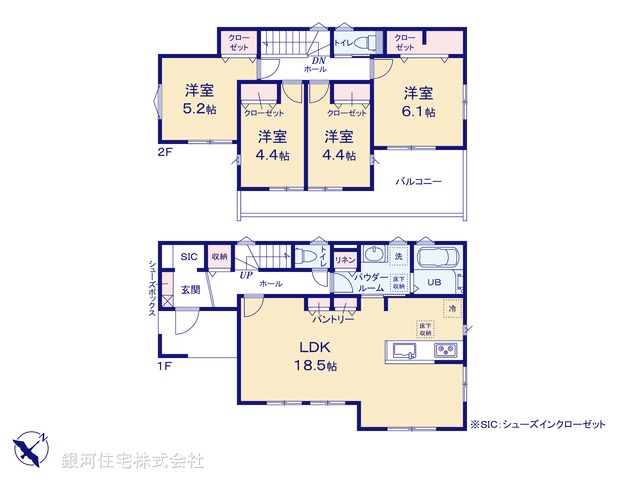 G00398995 神奈川県横須賀市湘南鷹取３丁目 新築一戸建て 4680万円【間取図】