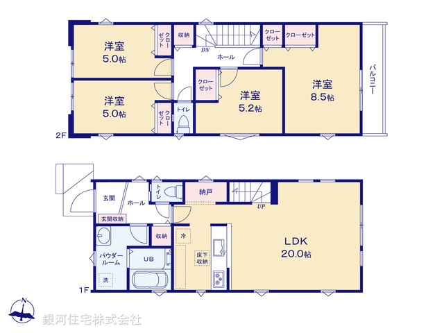 G00399000 千葉県松戸市五香西２丁目 新築一戸建て 4699万円【間取図】
