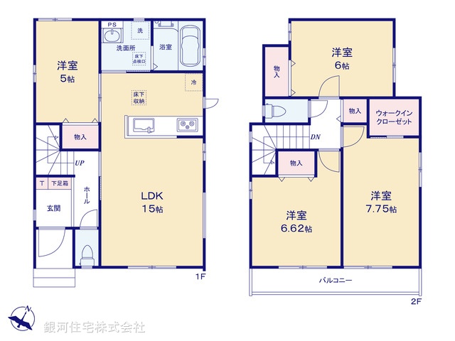 G00399008 千葉県市川市本北方３丁目 新築一戸建て 5690万円【間取図】