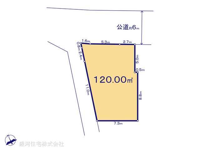 G00399151 東京都調布市西つつじヶ丘４丁目 土地 7280万円【区画図】