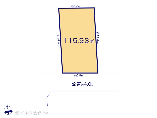 G00399216 東京都小平市花小金井５丁目 土地 4080万円【区画図】