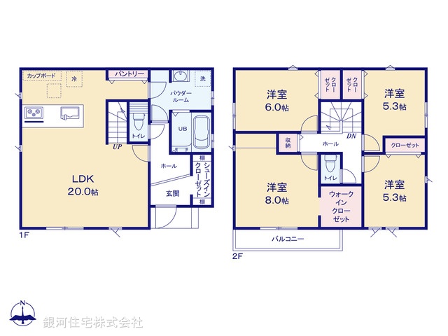 G00399224 神奈川県川崎市麻生区王禅寺東３丁目 新築一戸建て 6290万円【間取図】