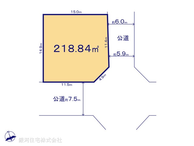 G00399343 千葉県四街道市千代田３丁目 土地 2700万円【区画図】