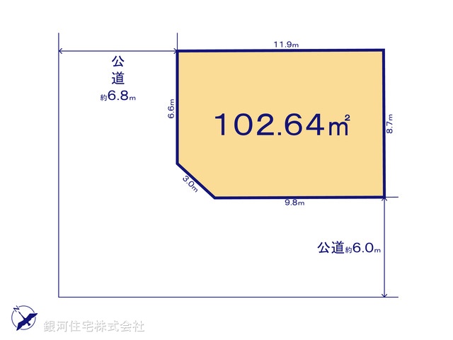 G00399347 埼玉県越谷市大字下間久里 土地 2300万円【区画図】