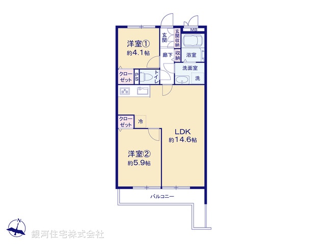 G00399403 神奈川県横浜市保土ヶ谷区今井町 中古マンション 1899万円【間取図】
