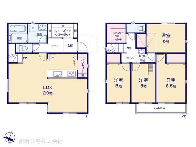 G00399451 神奈川県横浜市金沢区富岡西１丁目 新築一戸建て 5590万円【間取図】