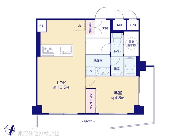 G00399460 東京都港区高輪４丁目 中古マンション 5099万円【間取図】