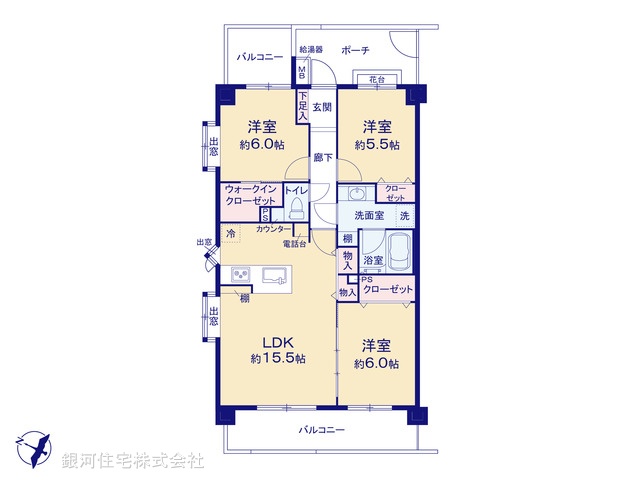 G00399465 東京都葛飾区金町２丁目 中古マンション 6099万円【間取図】