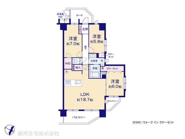 G00399544 千葉県市川市二俣２丁目 中古マンション 6499万円【間取図】