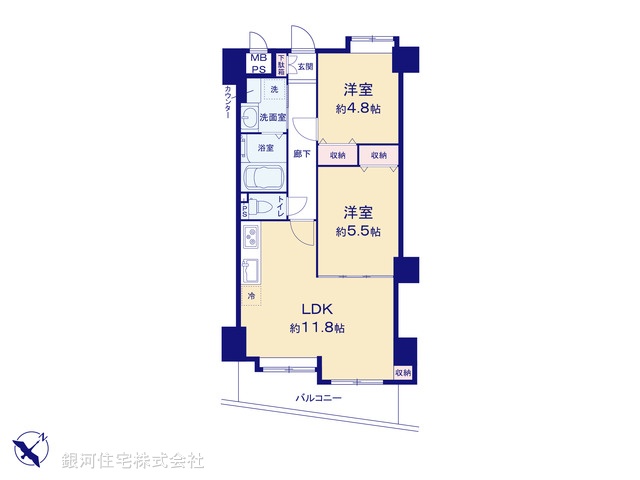 G00399545 東京都北区赤羽１丁目 中古マンション 6780万円【間取図】
