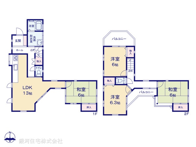 G00399587 埼玉県川越市大字笠幡 中古一戸建て 1699万円 土地面積110.01m² (約33.27坪) 建物面積91.08m² (約27.55坪) 間取り４ＬＤＫ 築年月1998年06月(築28年)【間取図】