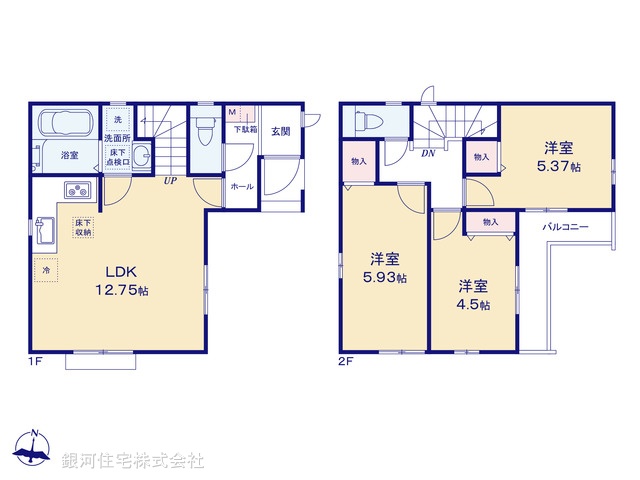 G00399600 東京都練馬区春日町４丁目 新築一戸建て 6890万円【間取図】