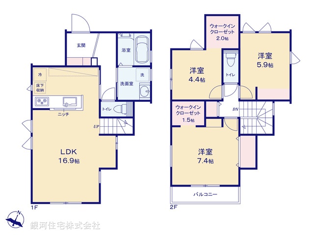 G00399603 千葉県市川市国府台１丁目 新築一戸建て 5380万円【間取図】