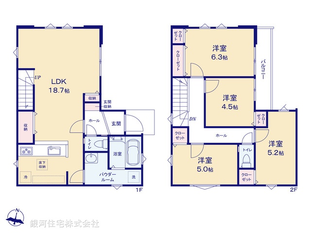 G00399639 埼玉県草加市八幡町 新築一戸建て 4799万円【間取図】