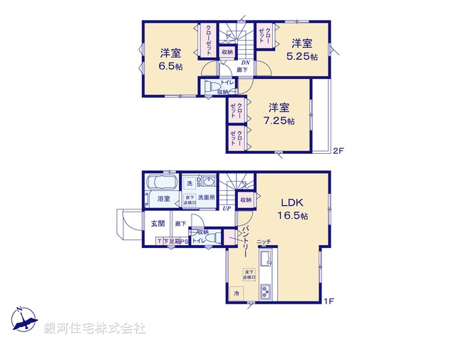 G00399667 千葉県船橋市咲が丘１丁目 新築一戸建て 3190万円【間取図】