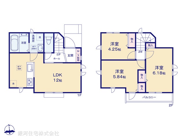 G00399676 東京都東久留米市弥生２丁目 新築一戸建て 3990万円【間取図】