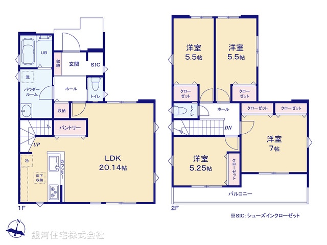 G00399690 埼玉県所沢市宮本町２丁目 新築一戸建て 6199万円【間取図】